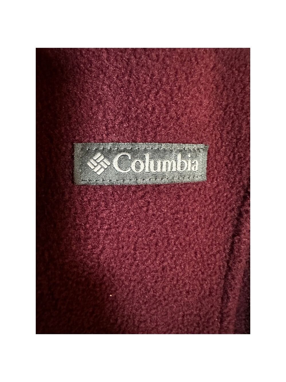 Columbia Maroon Full-Zip Fleece Jacket M - Picture 4 of 5